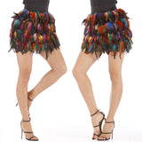 Lubintang Costume Jazz Dance Luxury Peacock Feather Skirt Stage Dress Irregular Skirt