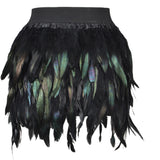 Lubintang Costume Jazz Dance Luxury Peacock Feather Skirt Stage Dress Irregular Skirt