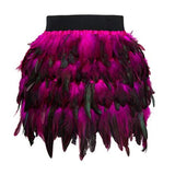 Lubintang Costume Jazz Dance Luxury Peacock Feather Skirt Stage Dress Irregular Skirt