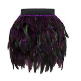 Lubintang Costume Jazz Dance Luxury Peacock Feather Skirt Stage Dress Irregular Skirt