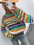 Lubintang INSPIRED Colorful Chunky Crochet Sweaters women knitted sweater jumper winter fashion SWEATER pullover hollow out sweater