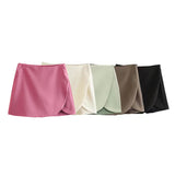 Lubintang New Solid Color Fashion Style Short Style Four-Sided Bouncy Skirt Pants