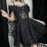 Lubintang Autumn And Winter Women's Temperament Lace Splicing Sling Net Sexy Fashion Dress