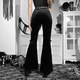 Lubintang Dark Wind Lace Perspective Casual Trousers Spring Women's Wear Ins Sexy Slim Straight Trousers