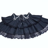 Lubintang Halloween Autumn New High Waist With A Cross Chain Punk Style Lace Spicy Skirt Girl