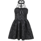 Lubintang Halloween Dress A New Winter Style Dress With A Cross Neck And A Dark Waist