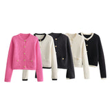 Lubintang Spring Button Button Knitted Cardigan Jacket Xiaoxiang Style Women's Sweater 6427034