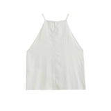 Lubintang Spring Style Elegant Holiday Style Sling Sleeveless Shirt