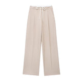 Lubintang New Double Waistband Wide-Legged Pants Casual Pants 1608225