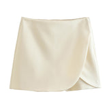 Lubintang New Solid Color Fashion Style Short Style Four-Sided Bouncy Skirt Pants