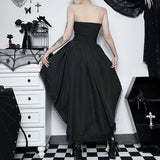 Lubintang New WY23108 Autumn Dress Is Dark, Stylish, Sexy, Slim And Slim, And Goth Wears The Waist, Wears The Chest, Drags The Skirt.