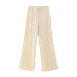 Lubintang New Autumn Style Asymmetrical Neck Top 0219810 Pleated Trousers 0219811