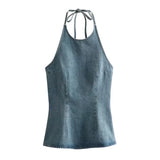 Lubintang New Spring Style Neckless Sleeveless Halter Top 1208892002