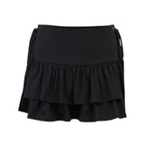 Lubintang Dark Personality Side Waist Band Skirt Ins2024 Spring Girl's New Half Skirt