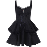 Lubintang Summer 2024 New Style Short Skirt Slim Temperament Pure Black Sling Pure Desire Dress Woman