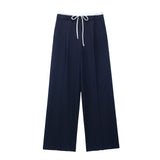 Lubintang New Double Waistband Wide-Legged Pants Casual Pants 1608225