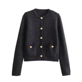 Lubintang Spring Button Button Knitted Cardigan Jacket Xiaoxiang Style Women's Sweater 6427034