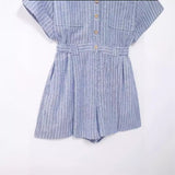 Lubintang New Blended Striped Waist Short Jumpsuit 3195849