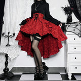 Lubintang Autumn New Sexy Stitching Bag Hip Skirt Temperament Slim High Waist Tie Waist Tail Half Skirt Woman