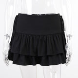 Lubintang Dark Personality Side Waist Band Skirt Ins2024 Spring Girl's New Half Skirt