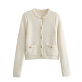 Lubintang Spring Button Button Knitted Cardigan Jacket Xiaoxiang Style Women's Sweater 6427034