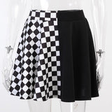 Lubintang Dark Girl Is A Hit Color Thousand Bird Plaid Spliced Skirt 2024 Spring Sexy High Waist Half