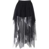 Lubintang High-Waisted Net Irregular Skirt Dark Wind Summer New Style Leisure Skirt Children