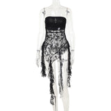 Lubintang Summer 2024 New Vest Hot Girl Sexy Micro-Transparent Lace Spliced Top Girl