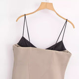 Lubintang New Splicing Design Short Halter Top 3583586