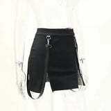 Lubintang Dark Wind Spring's New Double Zipper Bag Hip Fork Goth Design Tight Half Skirt Woman