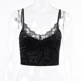 Lubintang 212005 Sexy Lace Sling Vest Feminine Slim Spicy Girl Navel Blouse