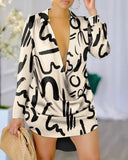 Lubintang Independence Station New Fashion Style Sexy Fashion Printed Long-Sleeved Shirt Spot