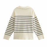 Lubintang New Winter Sweater With Loose Stripes And Casual Sweaters