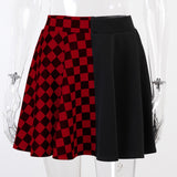 Lubintang Dark Girl Is A Hit Color Thousand Bird Plaid Spliced Skirt 2024 Spring Sexy High Waist Half