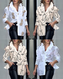 Lubintang Independent Station Spring And Summer Fashion Printed Long-Sleeved Ladies' Shirts In Stock