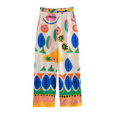 Lubintang Summer Style Fluffy Sleeve Printed Shirt Printed Home Pants Printed Shorts Set