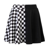 Lubintang Dark Girl Is A Hit Color Thousand Bird Plaid Spliced Skirt 2024 Spring Sexy High Waist Half