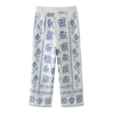 Lubintang New Embroidery Fashion Baggy Trousers Wide-Legged Pants 2731240