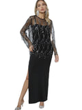 Lubintang New Autumn Clothes, Women's Sequins, Tassel Blouse, Halter Skirt, Two-Piece Set