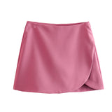 Lubintang New Solid Color Fashion Style Short Style Four-Sided Bouncy Skirt Pants