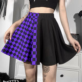 Lubintang Dark Girl Is A Hit Color Thousand Bird Plaid Spliced Skirt 2024 Spring Sexy High Waist Half