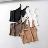 Lubintang New Irregular Oblique Collar One-Shoulder Double Halter Top E Slim Lady Sling Vest