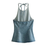 Lubintang New Spring Style Neckless Sleeveless Halter Top 1208892002