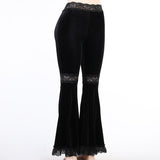 Lubintang Lace Stitching, High-Waisted Slim Trousers, Dark Fashion, Hot Girls, Straight-Tube Casual Trousers.