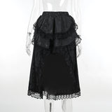 Lubintang Autumn New Trailing Waist Skirt Temperament Elegant Court Style Jacquard Spliced Blouse Girl