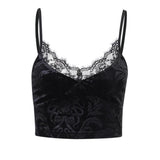 Lubintang 212005 Sexy Lace Sling Vest Feminine Slim Spicy Girl Navel Blouse