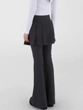 Lubintang Summer New Street Bell Bottom Jeans Y2k E-Girl Slim Fit Ruched Skirts Pants Vintage Striped Loose Wide Leg