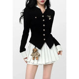 Lubintang Vintage Two Piece Set Women Japanese Short Blazer Coat+mini Skirt Suit Female Casual Korean Fashion Sexy Kawaii 2024