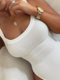 Lubintang Solid Bodycon Sexy Body Casual Basic White Summer Bodysuit Women Tops Sleeveless Sheer Bodysuits Jumpsuit Slim