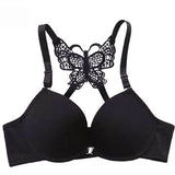 Lubintang Underwear Women Bra Front Buckle Backless Butterfly Decoration Sexy Push Up Bras Adjustable Straps Bralette Lingerie